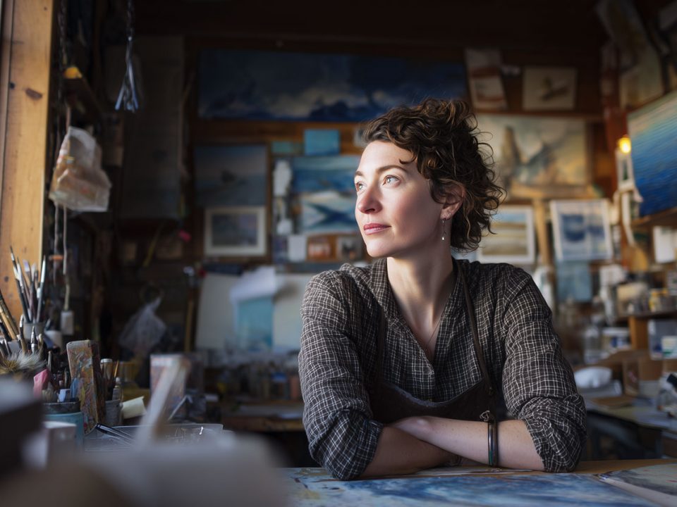 Documentary photography for artists showing authentic studio creative process